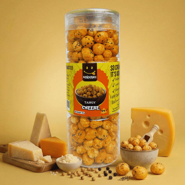 Tangy cheese flavoured makhana roasted fox nuts snack
