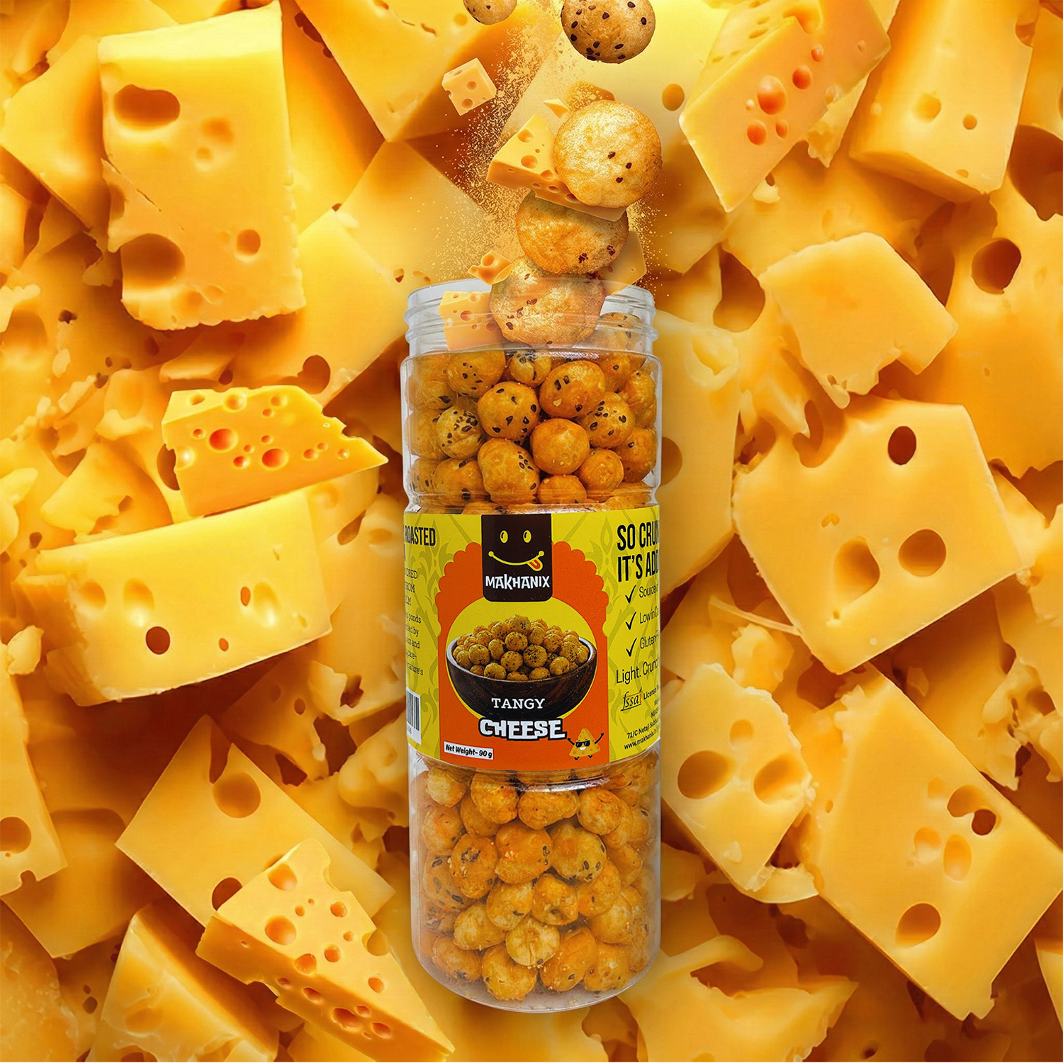 tangy-cheese-makhana-makhanix Tangy cheese flavoured makhana roasted fox nuts snack