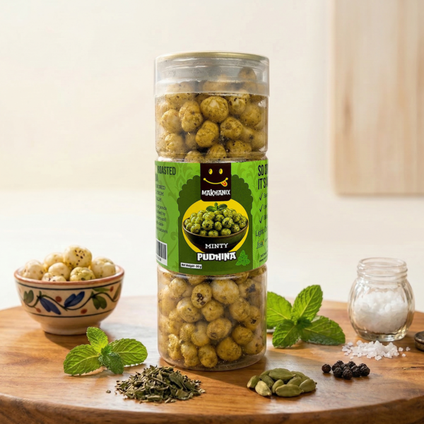 Minty Pudina Makhana by Makhanix (90g) – Refreshing Mint Roasted Fox Nuts